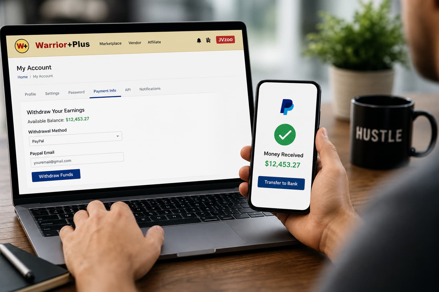 how to withdraw money from warrior plus